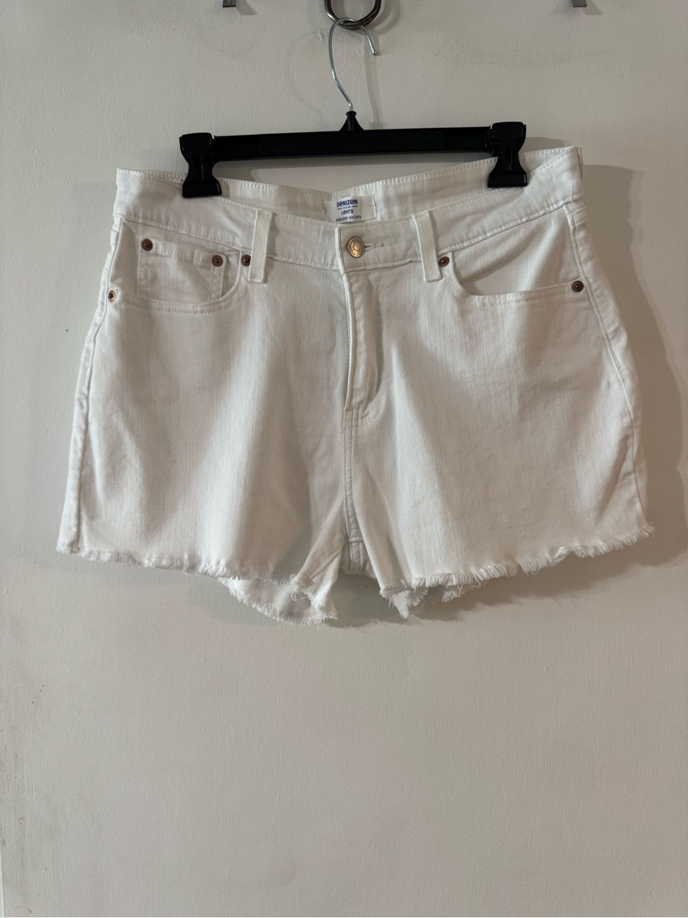 Denizen from Levi's White Denim Frayed Hem Shorts